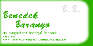 benedek baranyo business card