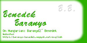 benedek baranyo business card